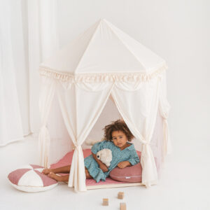 Boho Pavilion Playhouse Tent with Tulle & Tassels