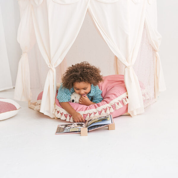 Boho Pavilion Playhouse Tent with Tulle & Tassels