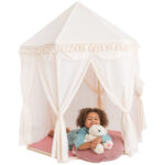 Boho Pavilion Playhouse Tent with Tulle & Tassels