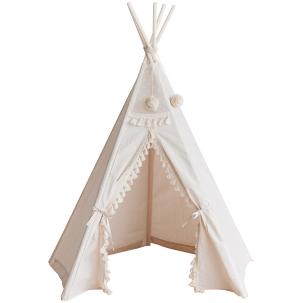 Boho Kids Teepee with Tassels – Ecru, 165 cm - Teepee only