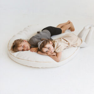 Bouclé Kids Floor Cushion – Ecru, 100 cm
