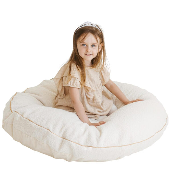 Bouclé Kids Floor Cushion – Ecru, 100 cm
