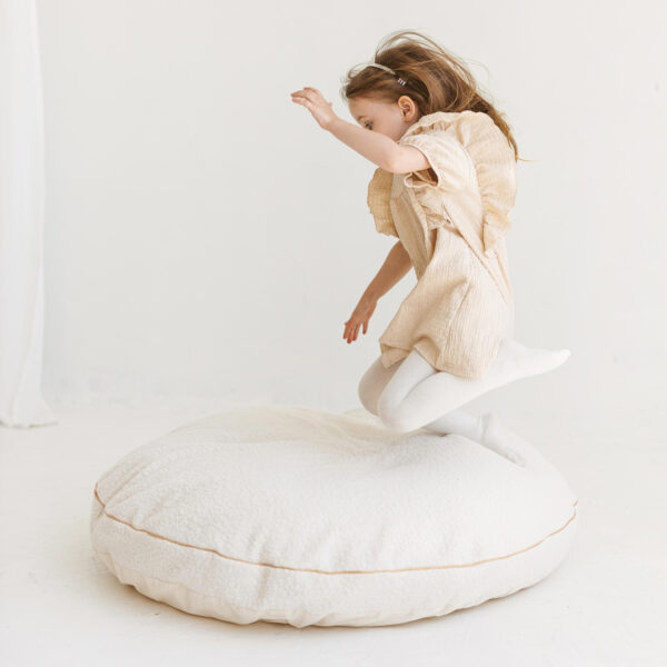 Bouclé Kids Floor Cushion – Ecru, 100 cm