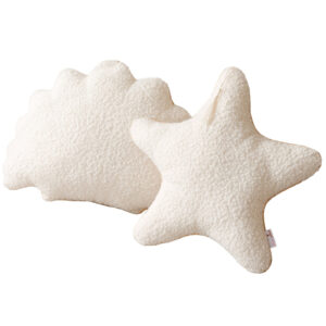 Bouclé Seashell & Starfish Cushions – Ecru, Set of 2