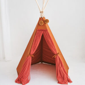 Fairy Kids Play Tent with Tulle – Ecru, 165 cm