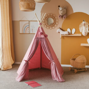 Fairy Kids Play Tent with Tulle – Ecru, 165 cm
