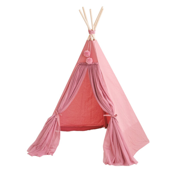 Fairy Kids Play Tent with Tulle – Rose, 165 cm