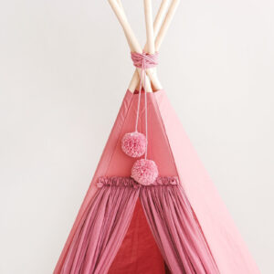 Fairy Kids Play Tent with Tulle – Rose, 165 cm