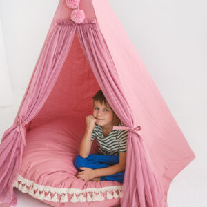 Fairy Kids Play Tent with Tulle – Rose, 165 cm