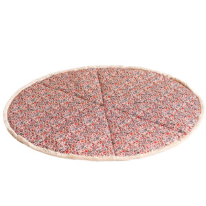 Kids Floor Mat with Cotton Fringe – Floral Rose, 115 cm