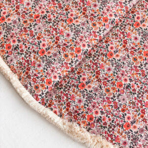 Kids Floor Mat with Cotton Fringe – Floral Rose, 115 cm