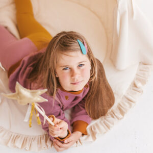 Round Kids Play Mat with Ruffled Border – Ecru, 125 cm