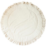 Round Kids Play Mat with Ruffled Border – Ecru, 125 cm