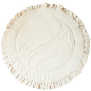 Round Kids Play Mat with Ruffled Border – Ecru, 125 cm