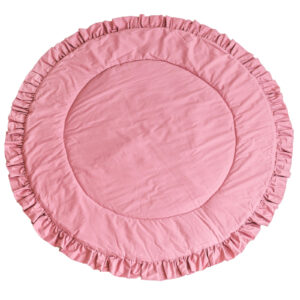 Round Kids Play Mat with Ruffled Border – Rose, 125 cm