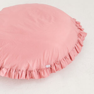 Round Floor Cushion with Ruffled Edges – Pink, 100 cm