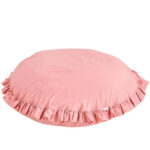 Round Floor Cushion with Ruffled Edges – Pink, 100 cm