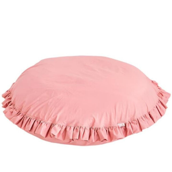 Round Floor Cushion with Ruffled Edges – Pink, 100 cm