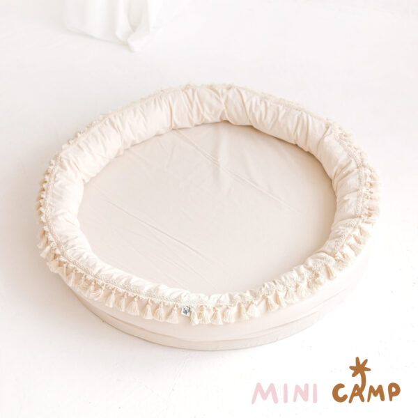 Round Nest Play Mat & Kids Lounger – Ecru, 110 cm