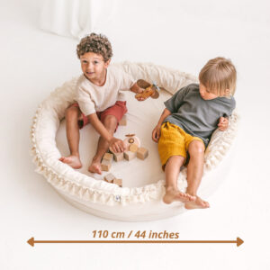 Round Nest Play Mat & Kids Lounger – Ecru, 110 cm