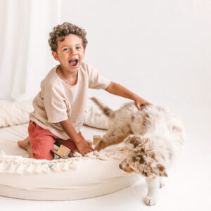 Round Nest Play Mat & Kids Lounger – Ecru, 110 cm