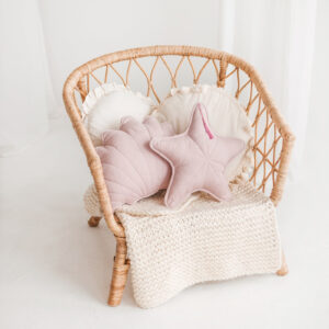 Linen Seashell Cushion – Pink