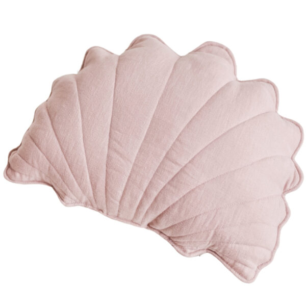 Linen Seashell Cushion – Pink