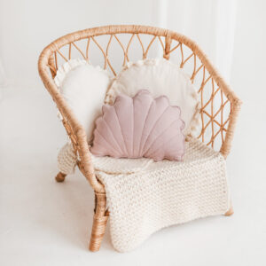 Linen Seashell Cushion – Pink