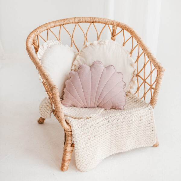 Linen Seashell Cushion – Pink