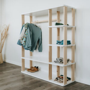 Modular Montessori Wardrobe – Solid Wood, 100 × 110 cm