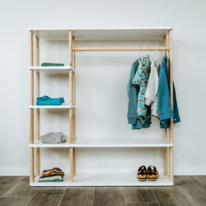 Modular Montessori Wardrobe – Solid Wood, 100 × 110 cm