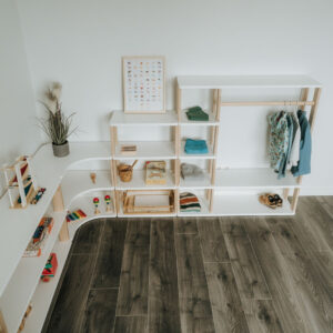 Modular Montessori Wardrobe – Solid Wood, 100 × 110 cm