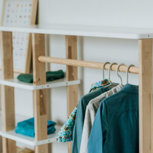 Modular Montessori Wardrobe – Solid Wood, 100 × 110 cm
