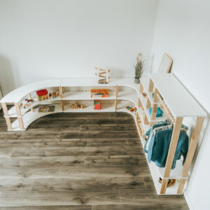 Modular Montessori Wardrobe – Solid Wood, 100 × 110 cm