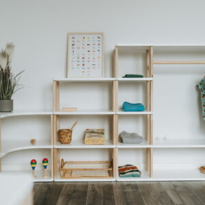 Modular Montessori Wardrobe – Solid Wood, 100 × 110 cm