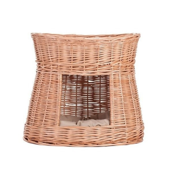 Cari Two-Level Wicker Cat House with Cushions
