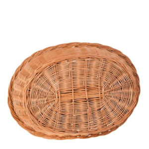 Enovia Wicker Dog Bed with Grey Cushion – 75 × 57 cm