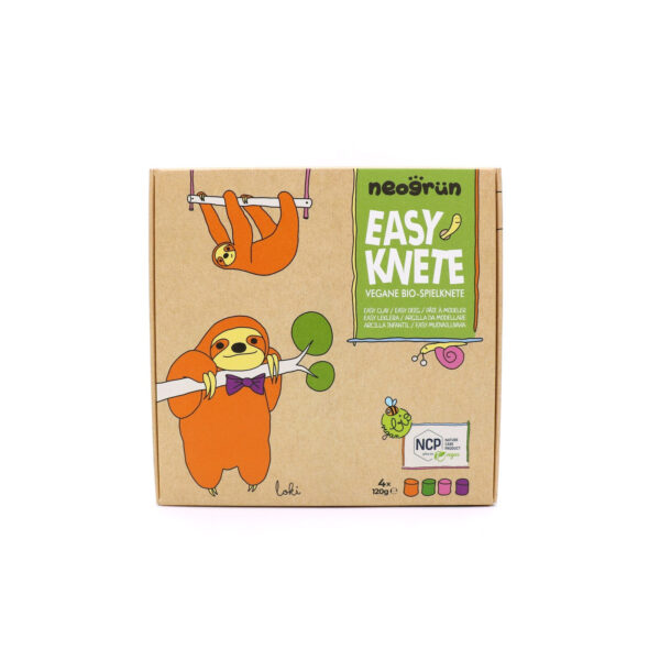 Organic Easy Clay Set 4 × 120 g – Orange, Green, Pink, Violet