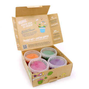 Organic Easy Clay Set 4 × 120 g – Orange, Green, Pink, Violet