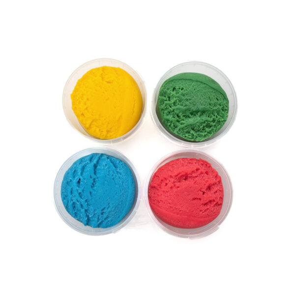 Organic Easy Clay Set 4 × 120 g – Yellow, Green, Red, Blue