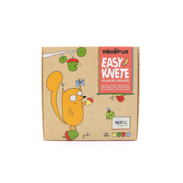 Organic Easy Clay Set 4 × 120 g – Yellow, Green, Red, Blue
