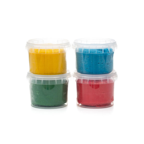 Organic Easy Clay Set 4 × 120 g – Yellow, Green, Red, Blue