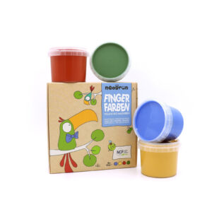 Organic Finger Paint Set 4 × 120 g – Blue, Yellow, Red, Green