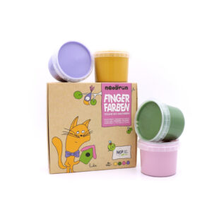 Organic Finger Paint Set 4 × 120 g – Yellow, Green, Pink, Violet