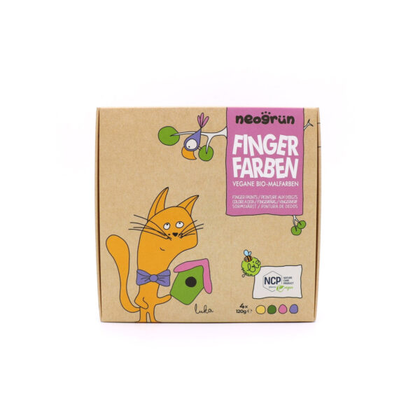 Organic Finger Paint Set 4 × 120 g – Yellow, Green, Pink, Violet