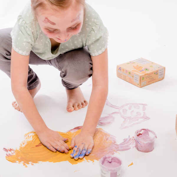 Organic Finger Paint Set 4 × 120 g – Yellow, Green, Pink, Violet