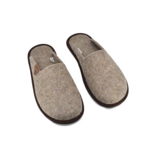 Pelsi Natural Felt Slippers – Brown