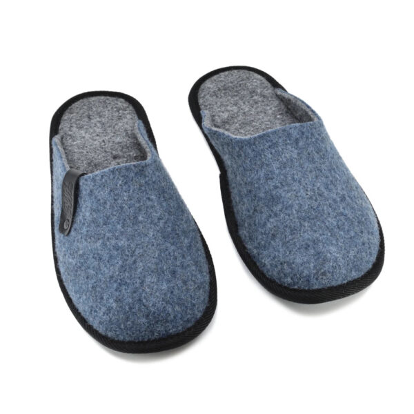 Navi Recycled Felt Slippers – Blue