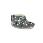KAKU Kids’ Felt & Sheep’s Wool Slippers – Dotted Grey