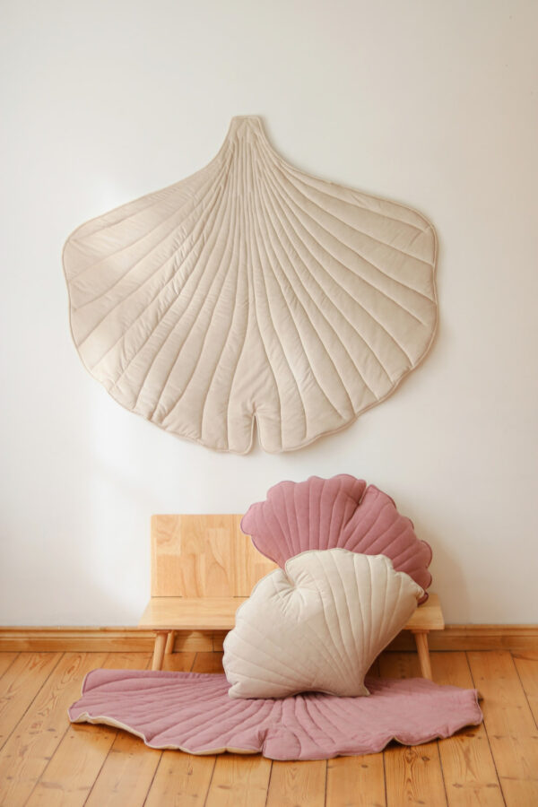 Ginkgo Leaf Playmat – Cream Velvet